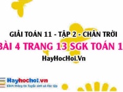 Bài 4 trang 13 Toán 11 tập 2 Chân trời sáng tạo